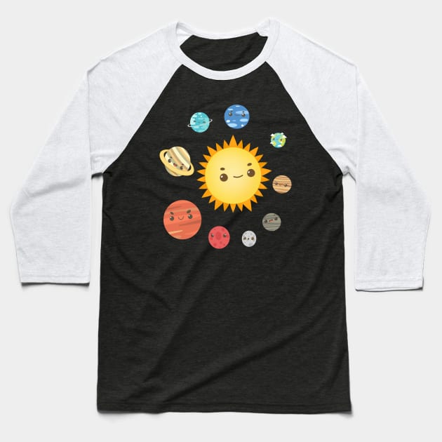 Solar System Baseball T-Shirt by FabulousDesigns